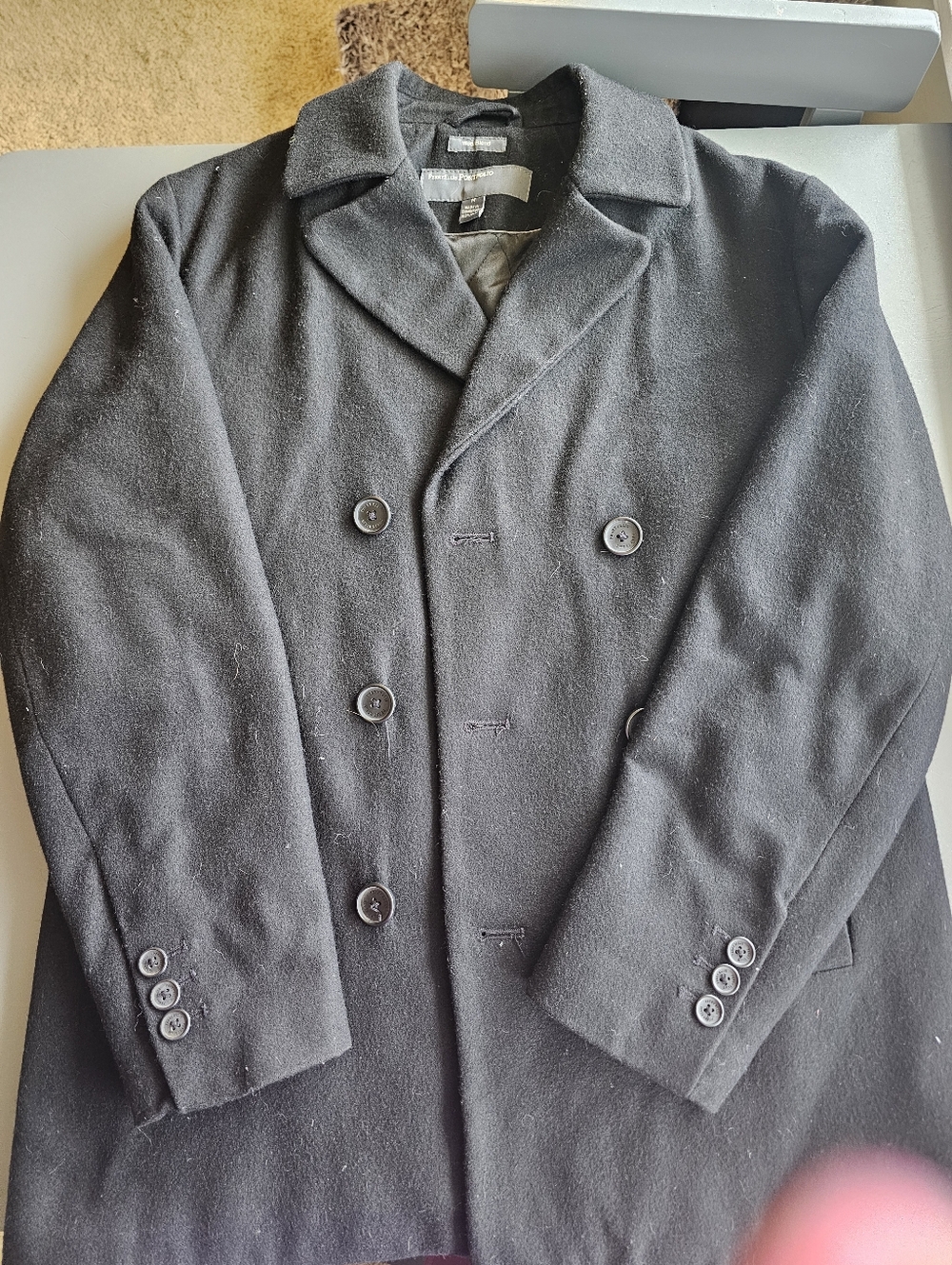 Mens Perrt Ellis Portfolio Wool Blend Pea Coat Sz Med